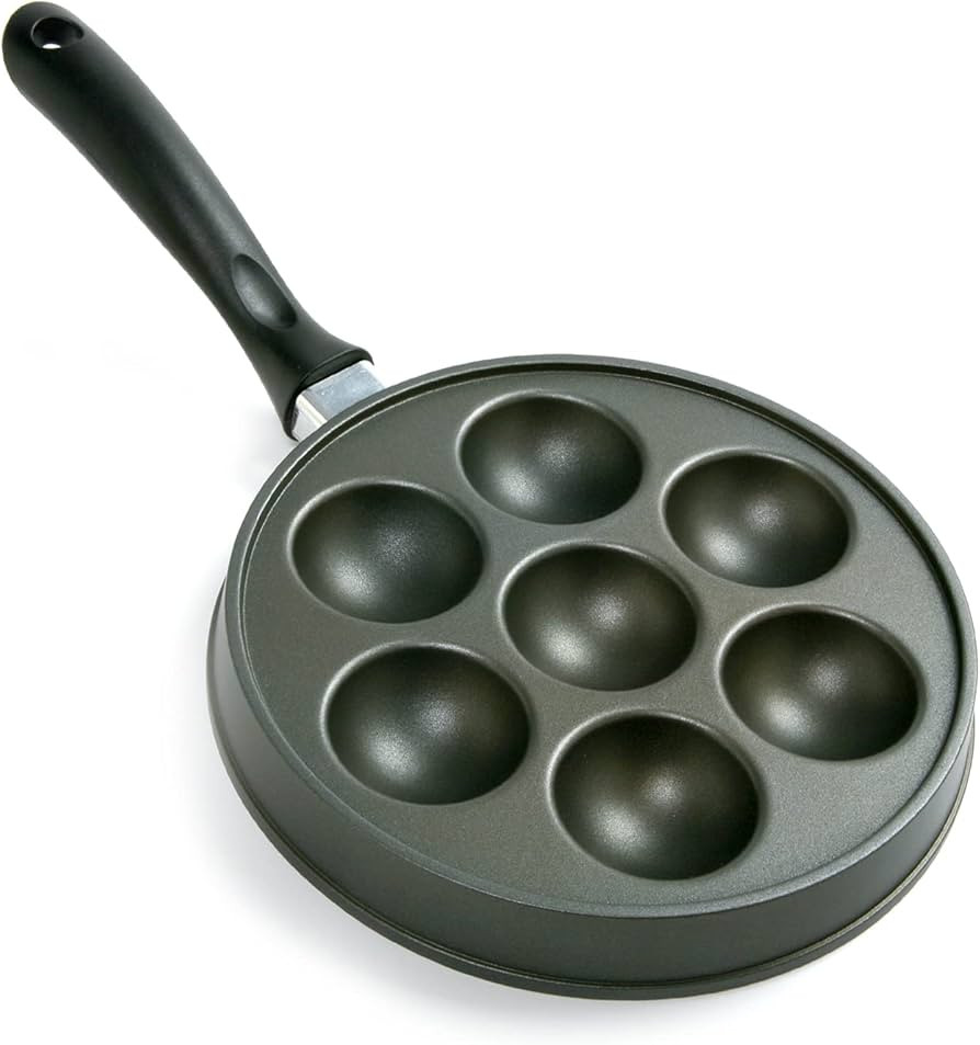 Norpro Nonstick Stuffed Pancake Pan, Munk/Aebleskiver/Ebelskiver 16.5″ x 9″ x 1.25″ Black | Amazon (US)