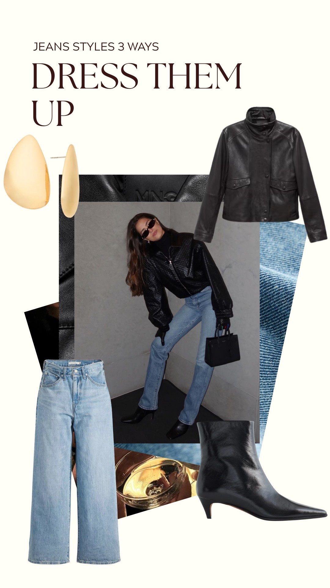 Classic denim, three ways: dress them up with a leather jacket and a great pair of boots

#LTKootd #LTKSeasonal