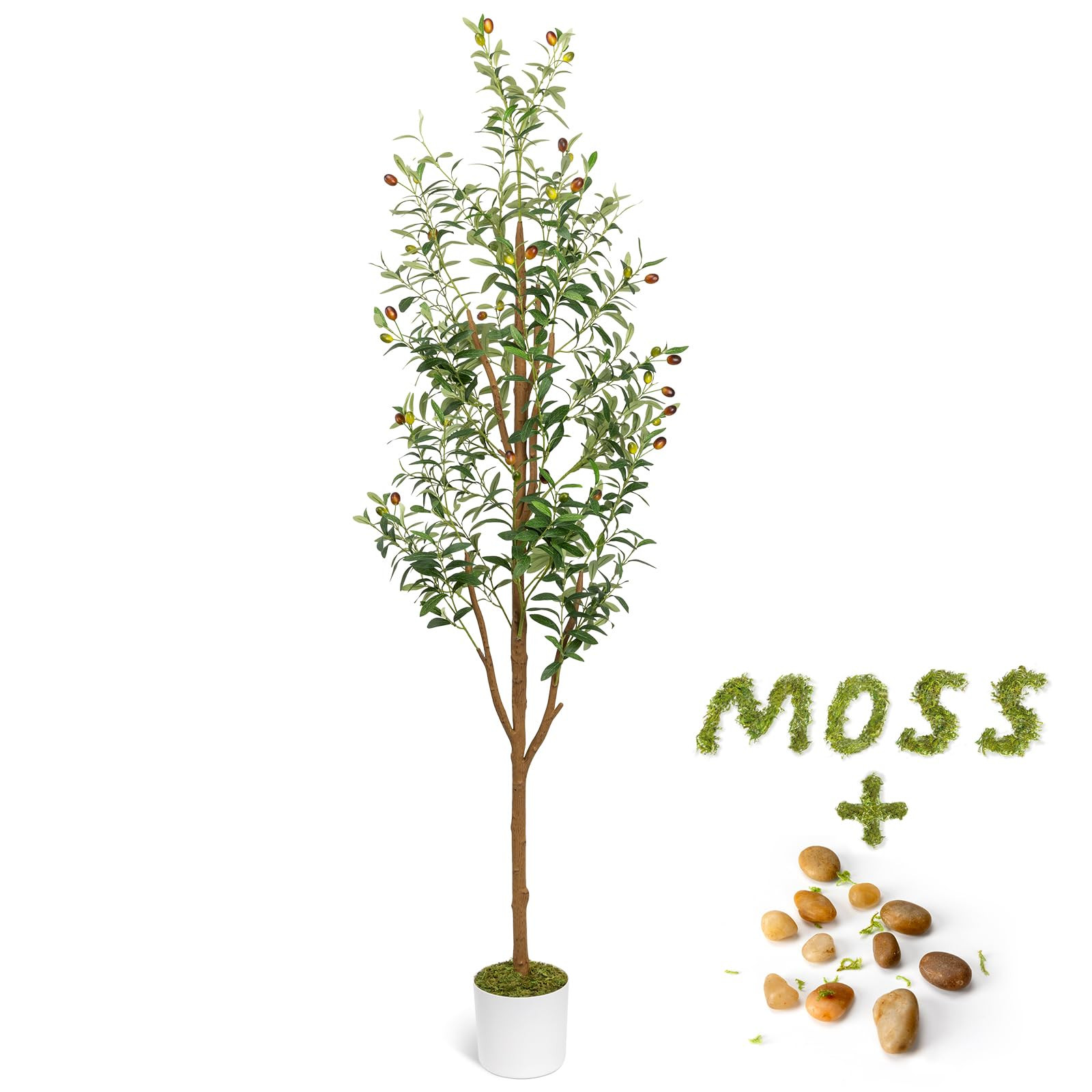 Artificial Olive Trees 6FT - Large Faux Olive Tree for Indoor with White Planter, Tall Fake Olive... | Amazon (US)