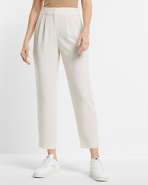 Super High Waisted Pleated Ankle Pant | Express
