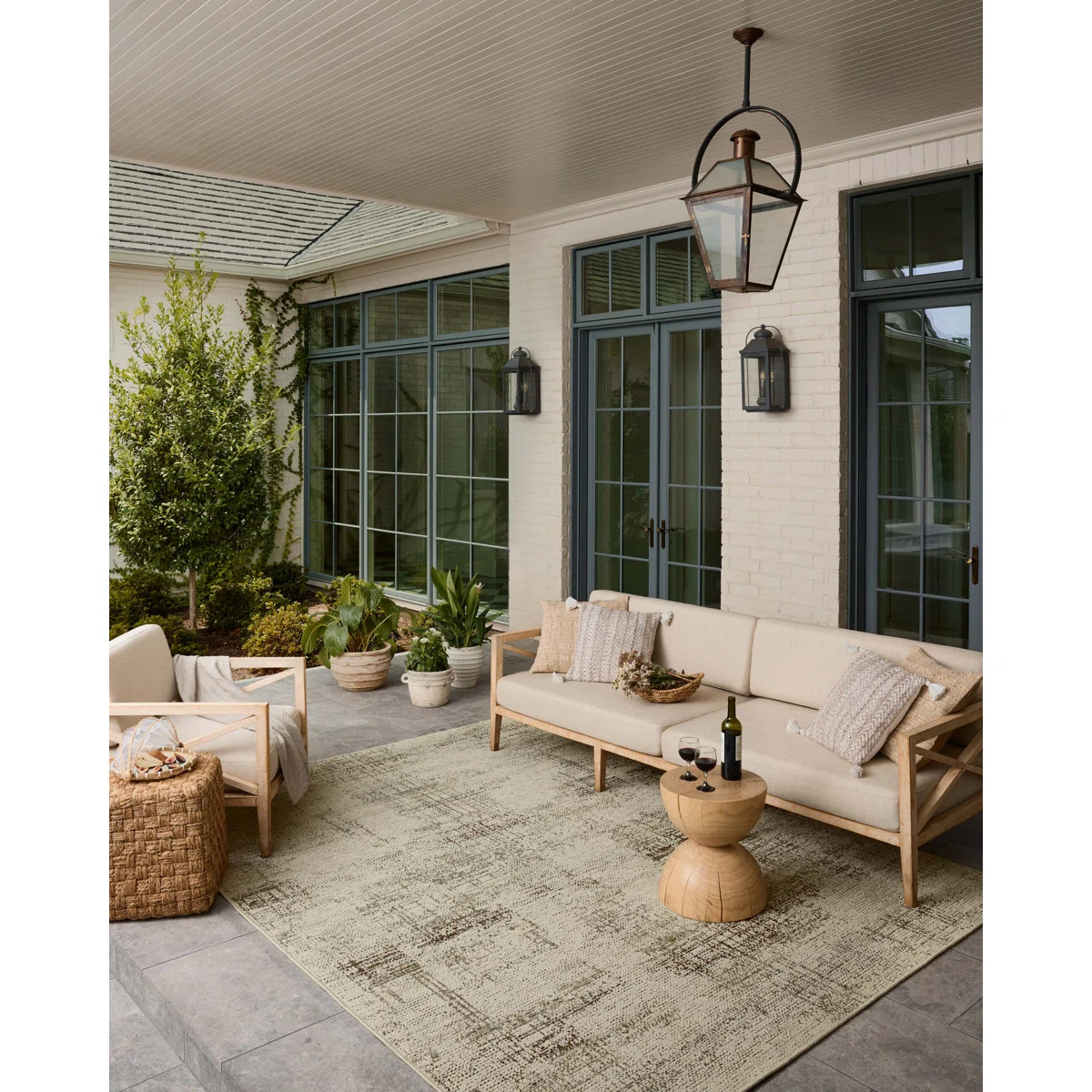 Loloi Saylor Ivory / Fog Indoor/Outdoor Area Rug | Wayfair North America