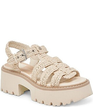 Dolce Vita Latice Raffia Chunky Fisherman Inspired Platform Sandals - 9 | Dillard's