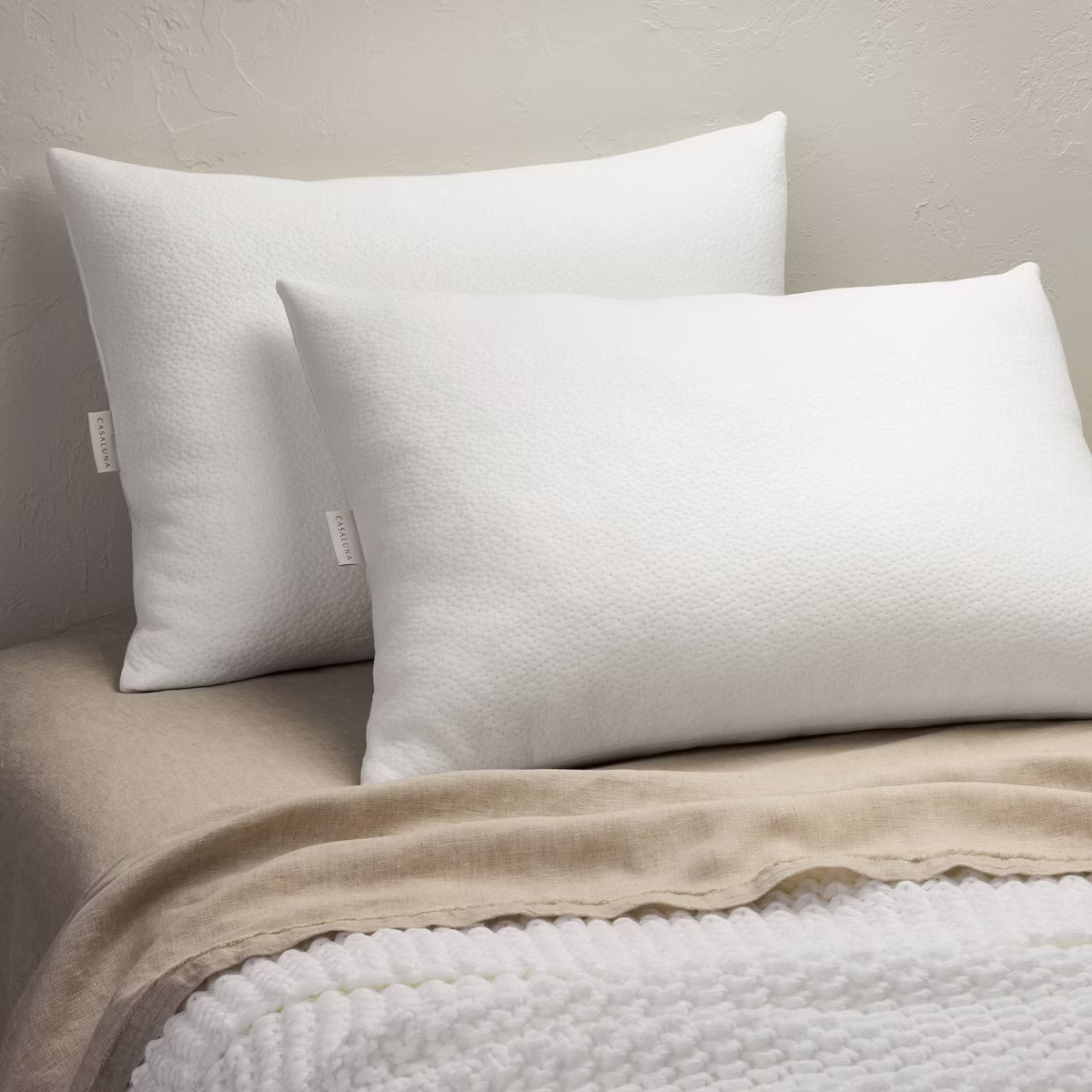 Standard/Queen Medium Machine Washable 2pk Memory Foam and Down Alternative Bed Pillows - Casalun... | Target