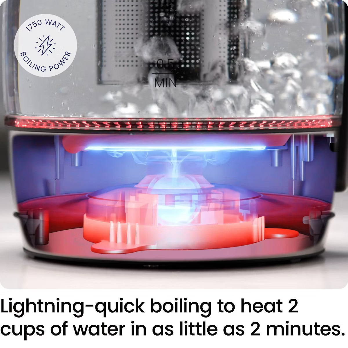 Chefman 1.8L Lightning Borosilicate Glass Electric Kettle | Target