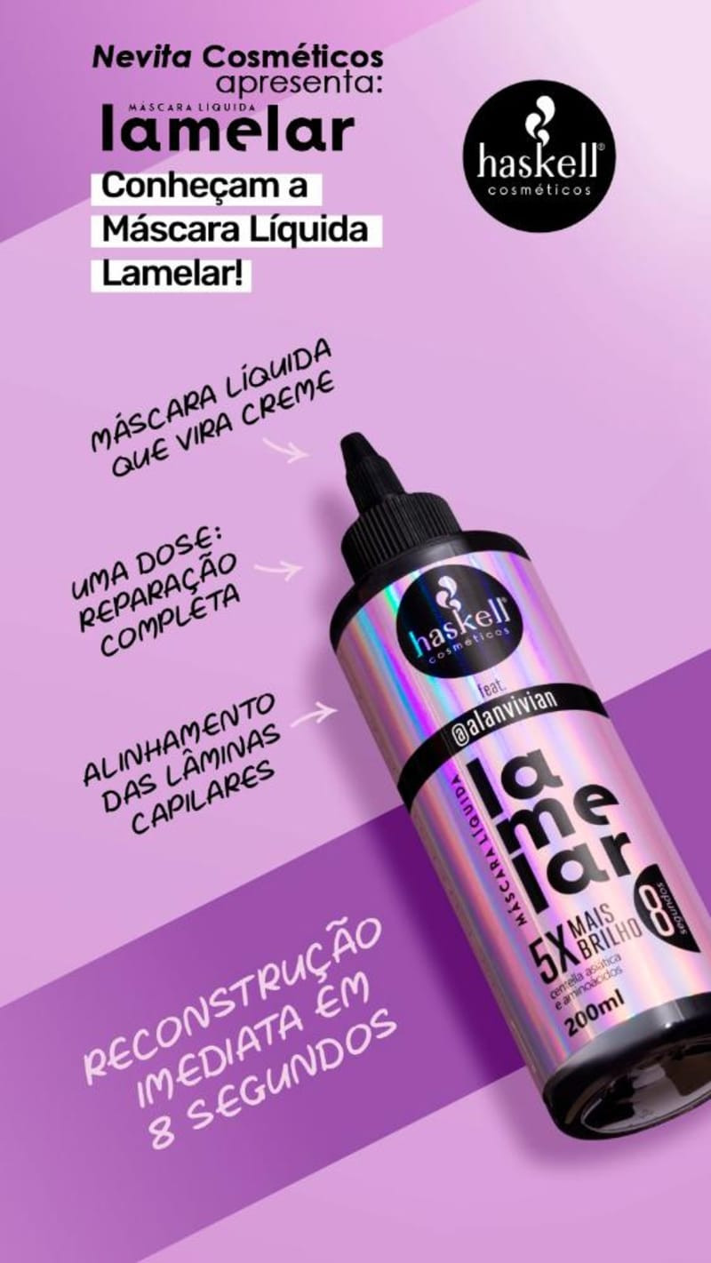 Máscara Líquida Lamelar Haskell e Alan Vivian 200ml Original | Beleza Na Web (BR)