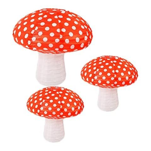 6Pcs Mushroom Paper Lantern, 3D Forest Jungle Wonderland Theme Hanging Mushroom Paper Lantern for... | Amazon (US)