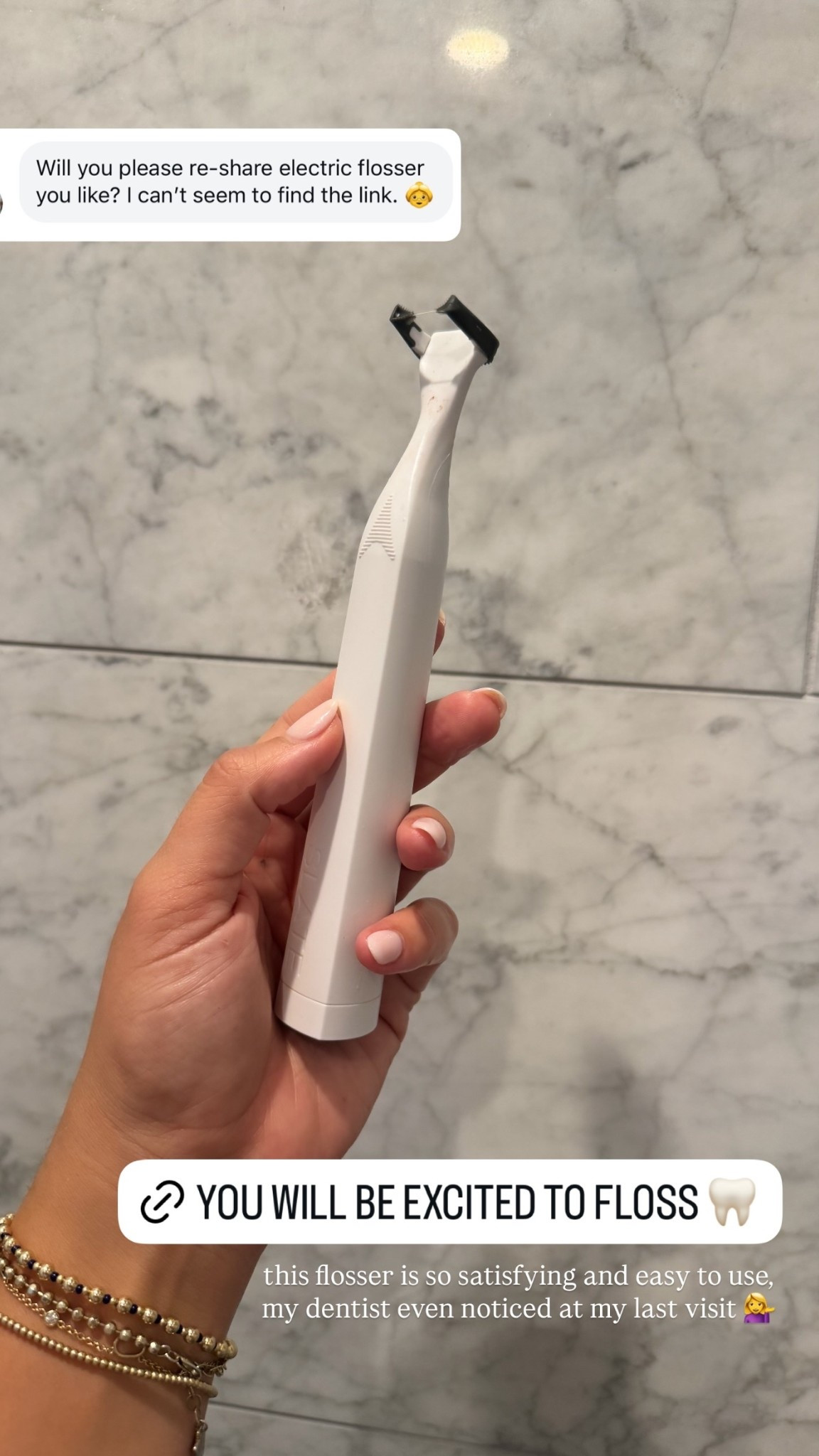 @slateflosser  this flosser is so satisfying and easy to use, my dentist even noticed at my last visit 💁‍♀️