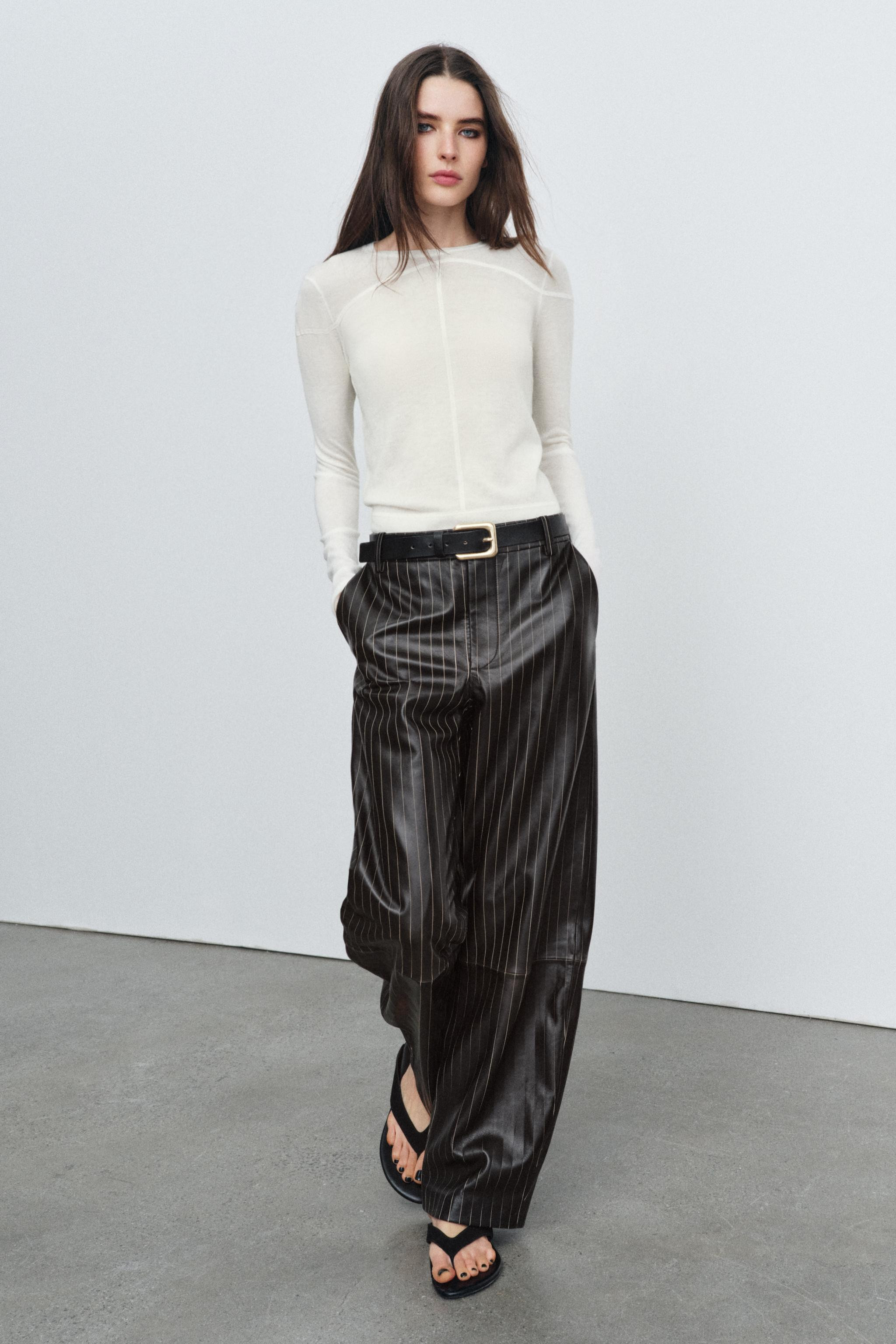 FLAT LEATHER SANDALS | Zara US