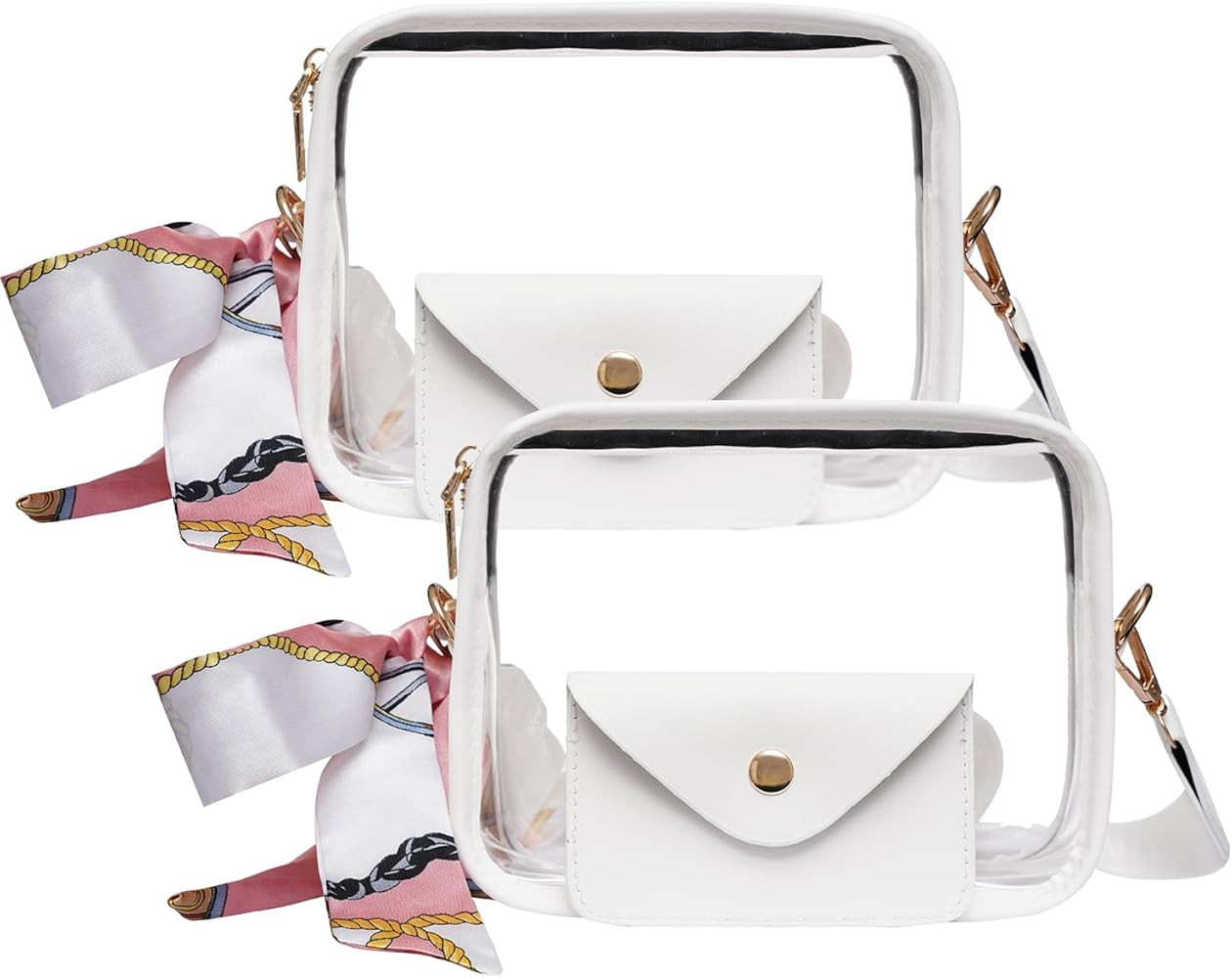 Wellnice 3 Set Clear Crossbody Bags for Women, Stadium Approved Clear Purse with small card walle... | Amazon (US)