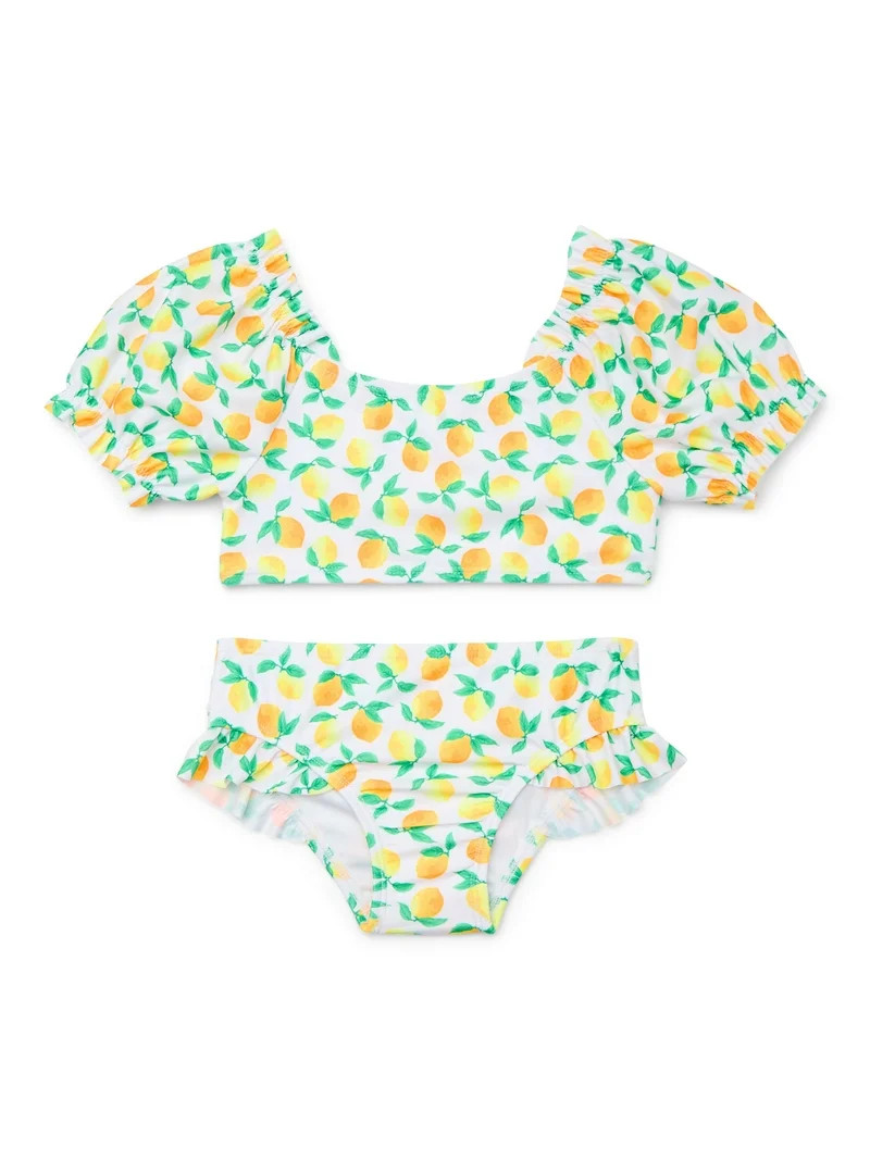 Wonder Nation Baby and Toddler Girls Bikini Top and Bottom Set, 2-pcs, Sizes 12M-5T, Multicolor -... | Walmart (US)