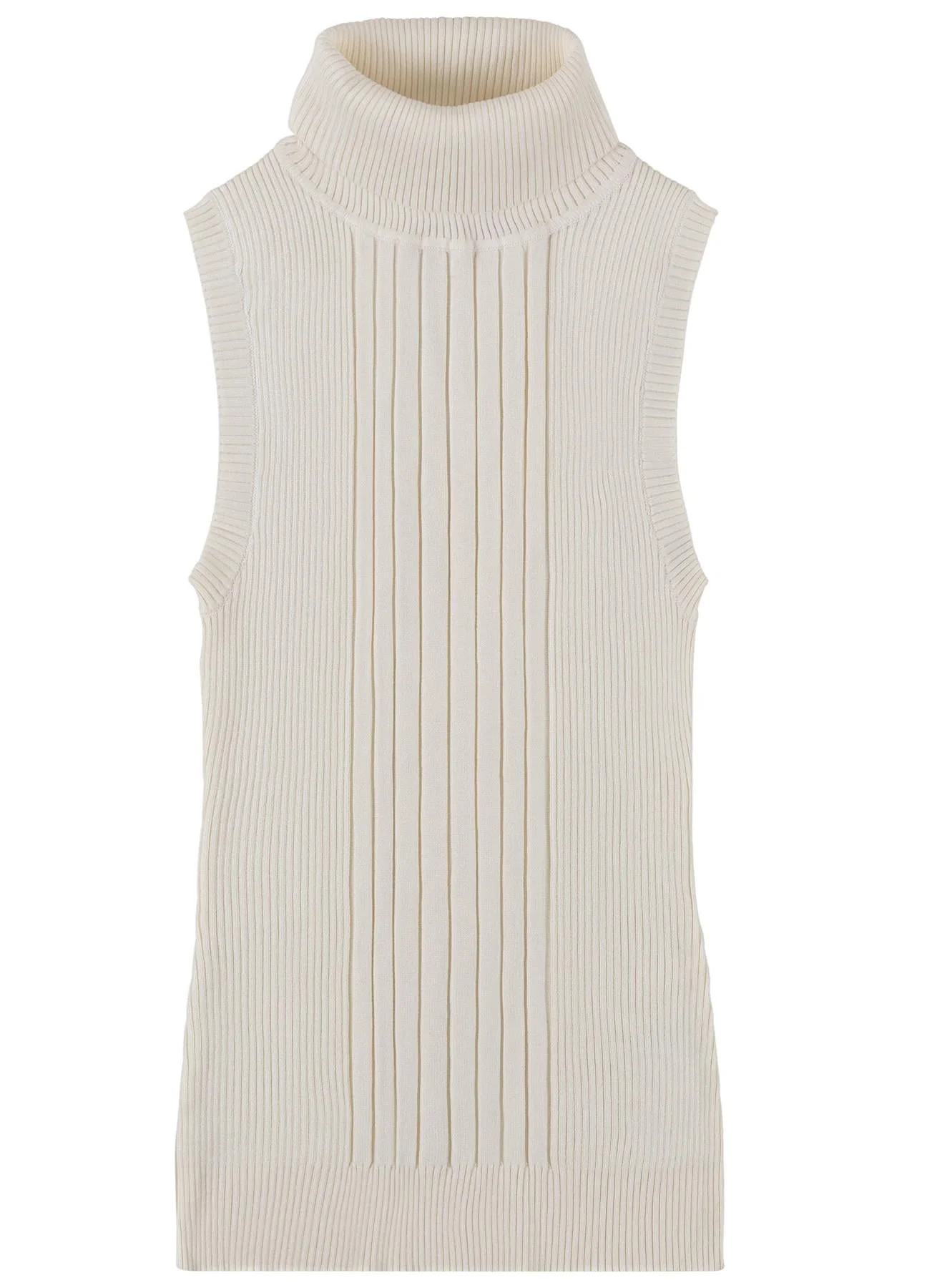 Socal Look Women's Sleeveless Turtleneck Sweater Top in Stretchable Viscose Cream, S | Walmart (US)