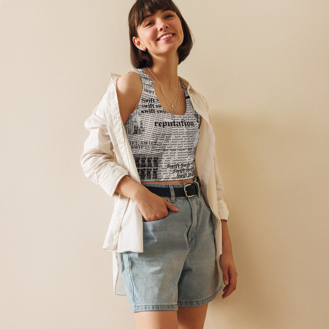Taylor Swift Inspired Reputation Newsprint Newspaper Crop, Eras Tour Outfit, Reputation Outfit - ... | Etsy (US)