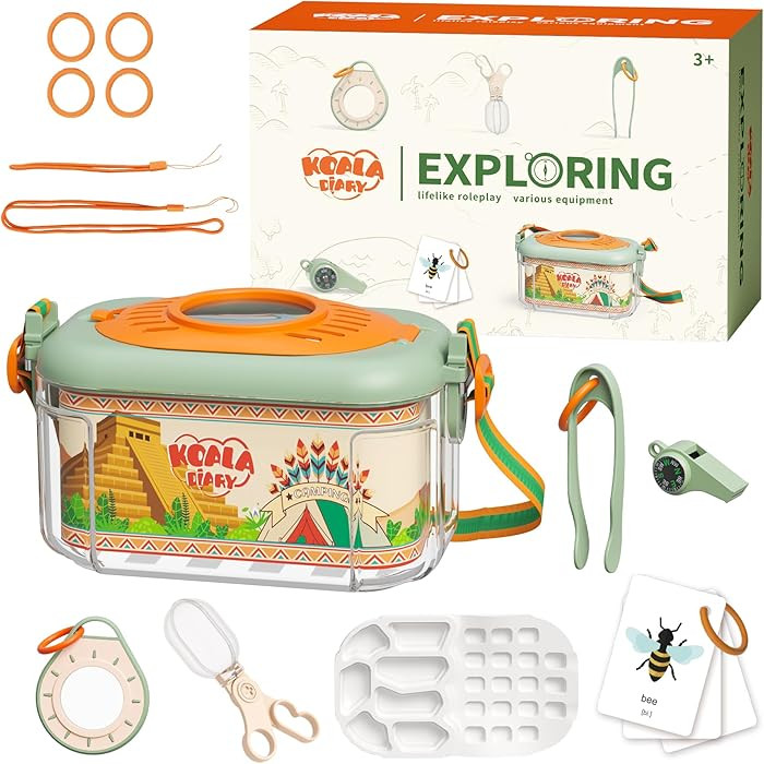 Bug Catcher for Kids Explorer Bug Catching Kit,Magnifying Glass, Tweezers, Whistle & Compass, Lea... | Amazon (US)