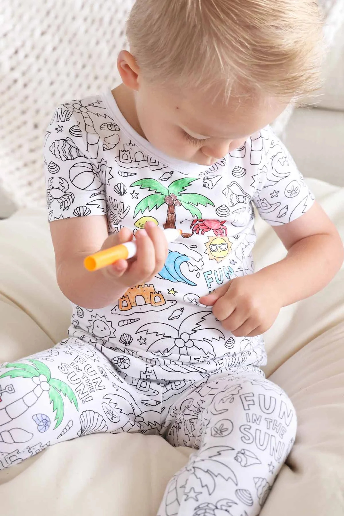 Colorable Two Piece Pajama Set | Beach Bash | Caden Lane