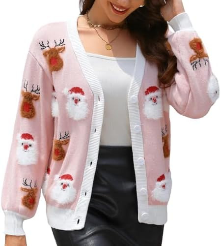 LUBOT Ugly Christmas Sweaters for Women Cute Fuzzy Funny Wintertime and Holiday Parties Knitted P... | Amazon (US)