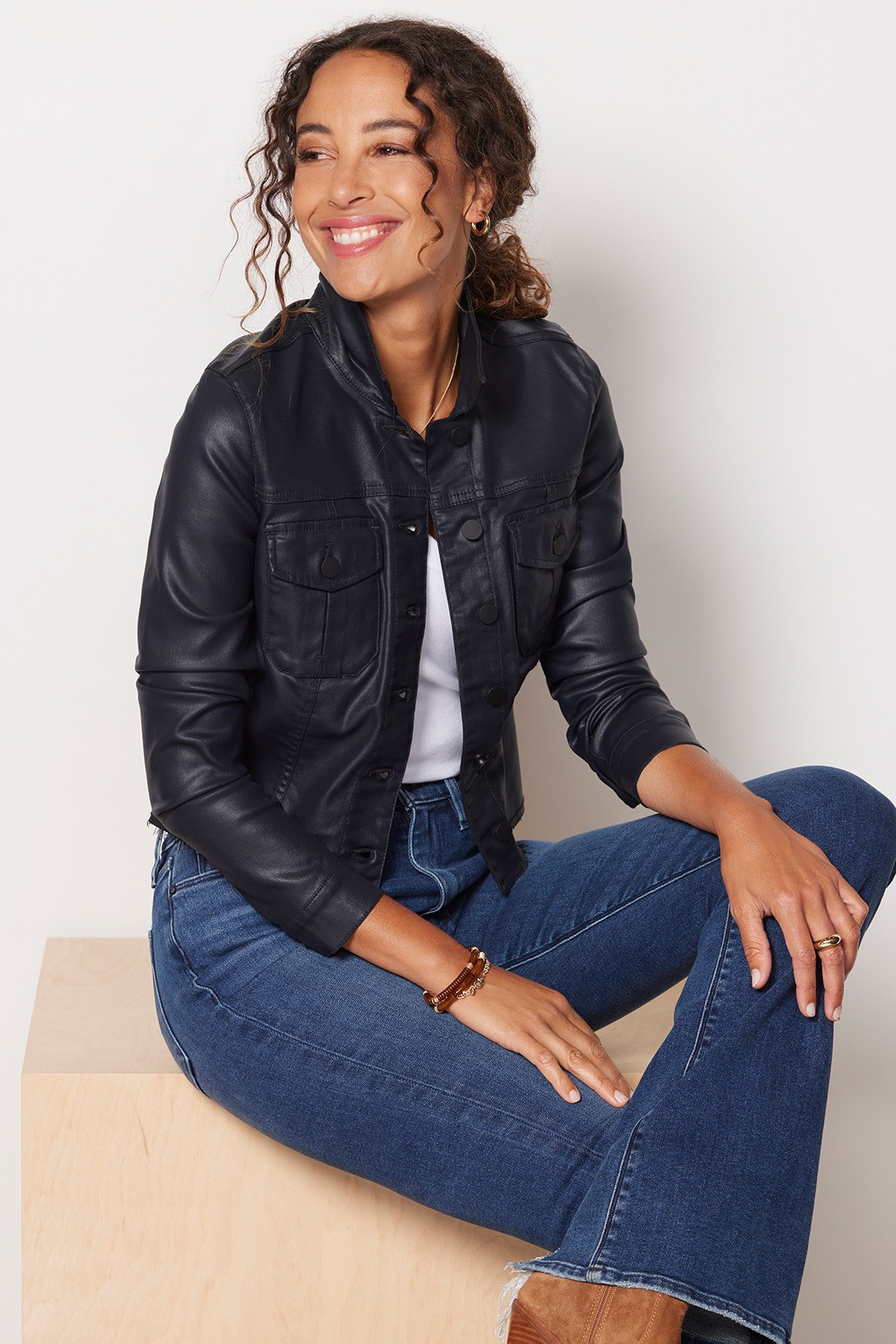 KUT FROM THE KLOTH Coated Kara Jacket | EVEREVE | Evereve