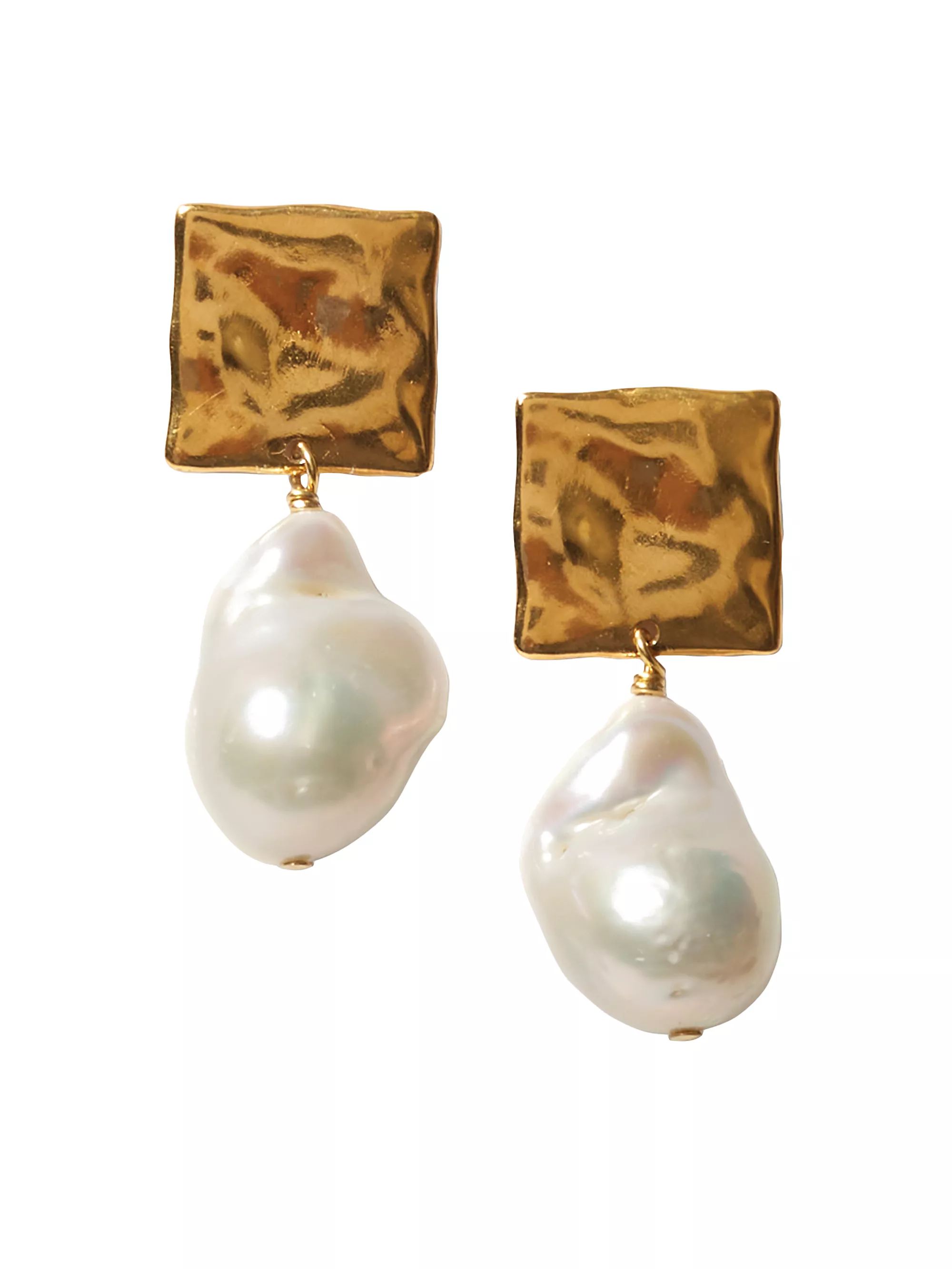 18K Gold-Plated & Baroque Pearl Drop Earrings | Saks Fifth Avenue