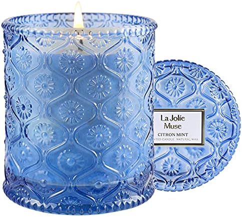 LA JOLIE MUSE Citron Mint Scented Candle, Lemon Candle for Home Scented, Candle Gifts, 55 Hours L... | Amazon (US)