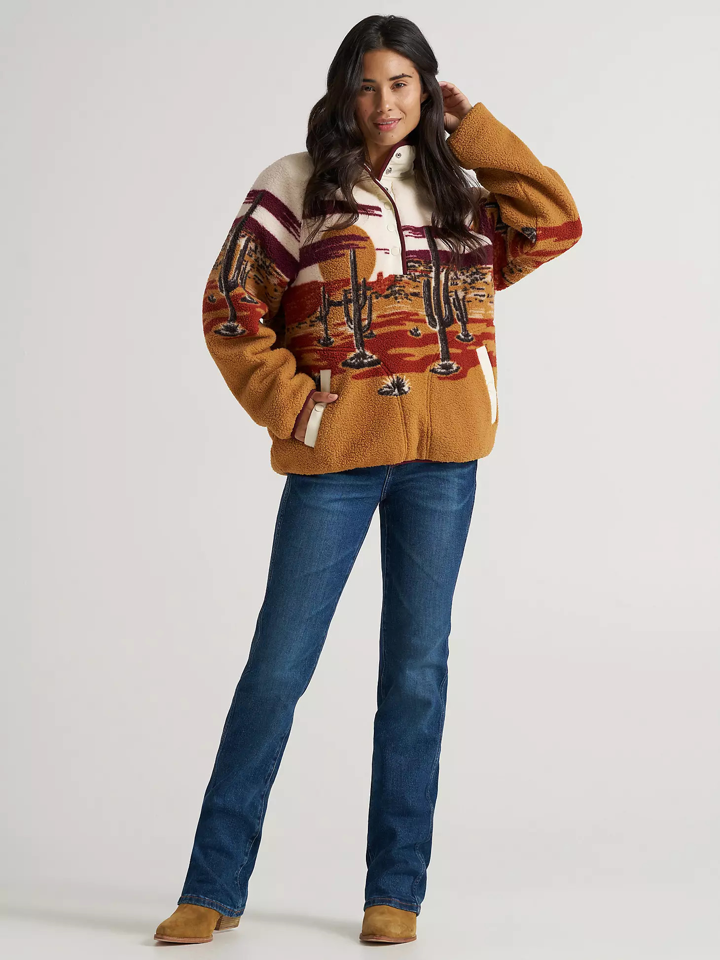 Women's Wrangler Retro® Half-Snap Sherpa Pullover | Wrangler