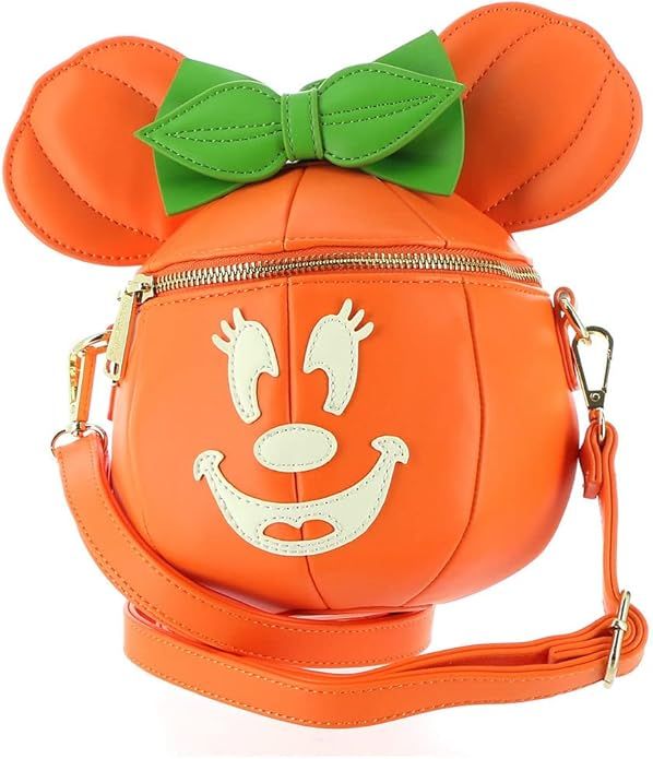 Loungefly Disney Glow Face Pumpkin Minnie Figural Crossbody Bag | Amazon (US)