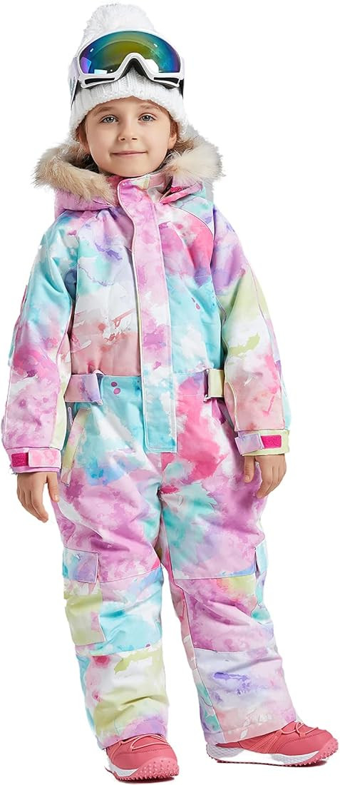 Kids Girls Boys Waterproof Colorful One Piece Snowsuits Coveralls Ski Suits Jackets Winter Jumpsu... | Amazon (US)