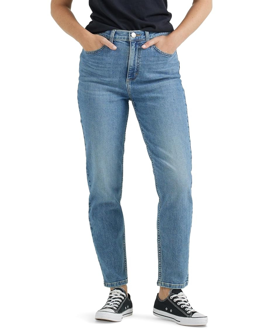 Lee Women's Legendary Mom Jean in One Tone, High Rise, Straight Leg, Size S | Amazon (US)