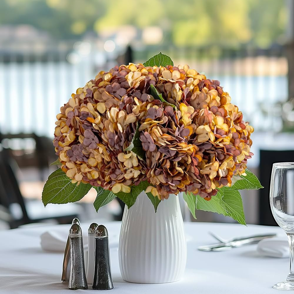 10PCS Fake Hydrangea Artificial Flowers Hydrangea Bouquet for Home Wedding Bridal Bouquet Office ... | Amazon (US)