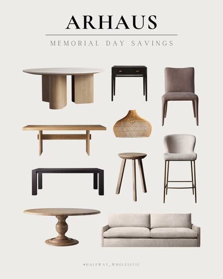 Memorial Day savings this week at Arhaus. So many great deals on heirloom quality furniture and lighting. 

#coffeetable #diningchair #nightstand #sofa #pendant

#LTKhome #LTKsalealert #LTKSeasonal
