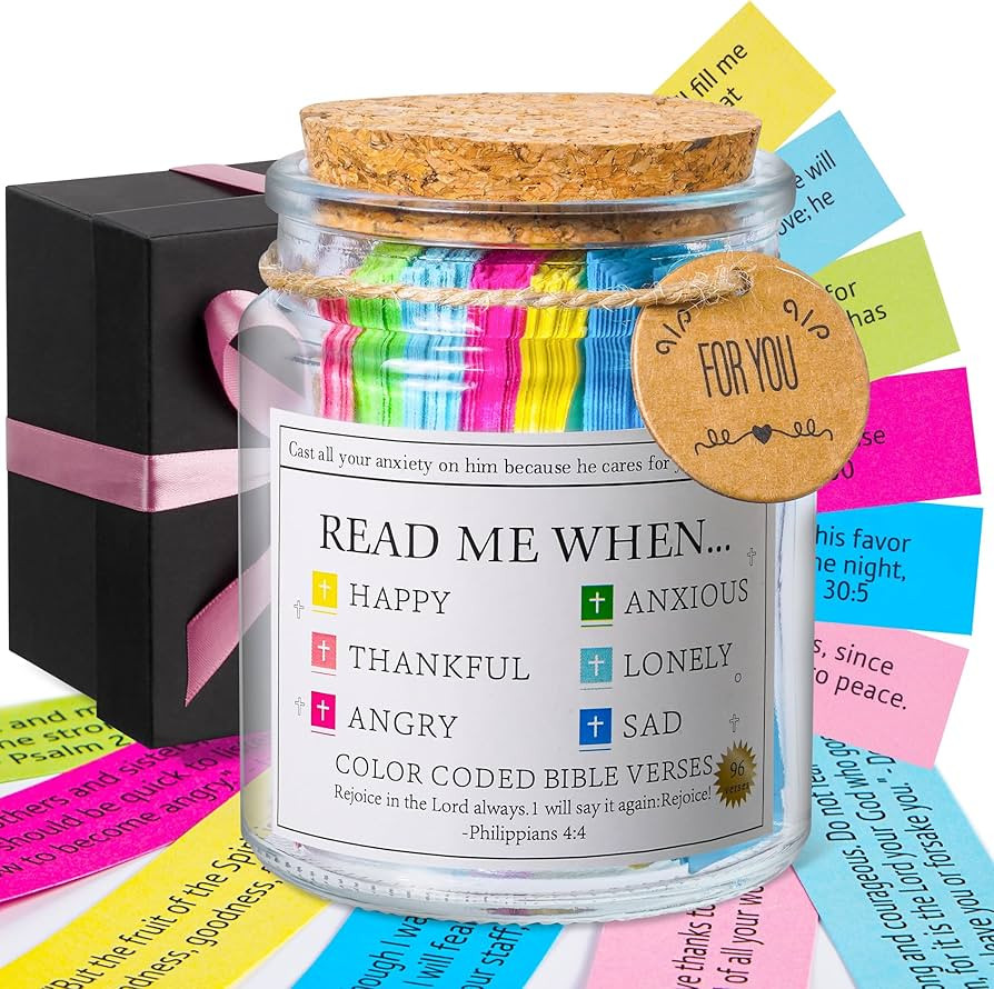 Bible Verse Jar, Read Me When Bible Verses Jar for Emotions and Feelings, Christian Gifts for Wom... | Amazon (US)