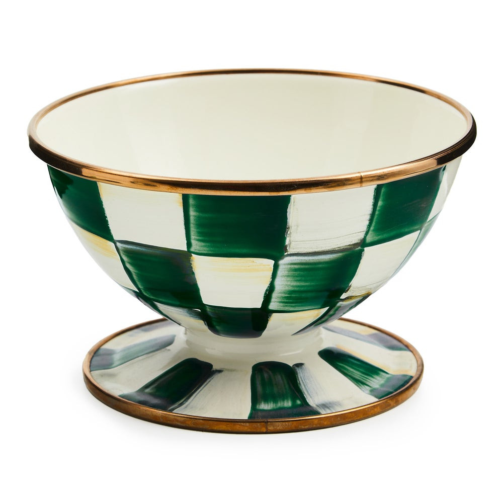 Emerald Check Ice Cream Dish | MacKenzie-Childs