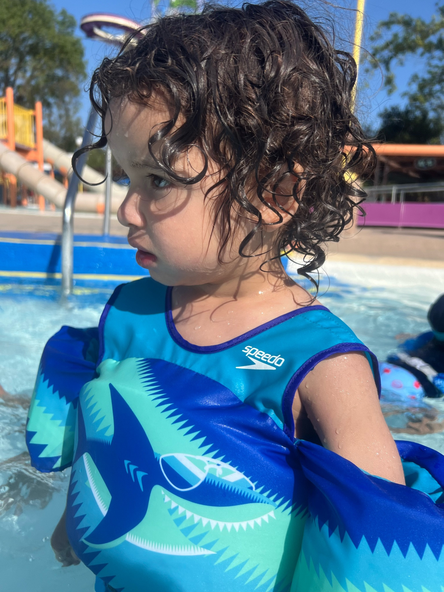 Perfect for 2 year old toddlers.
Weight range 33-55lbs 
U.S. Coast Guard approved 

#LTKKids #LTKFindsUnder50 #LTKSwim