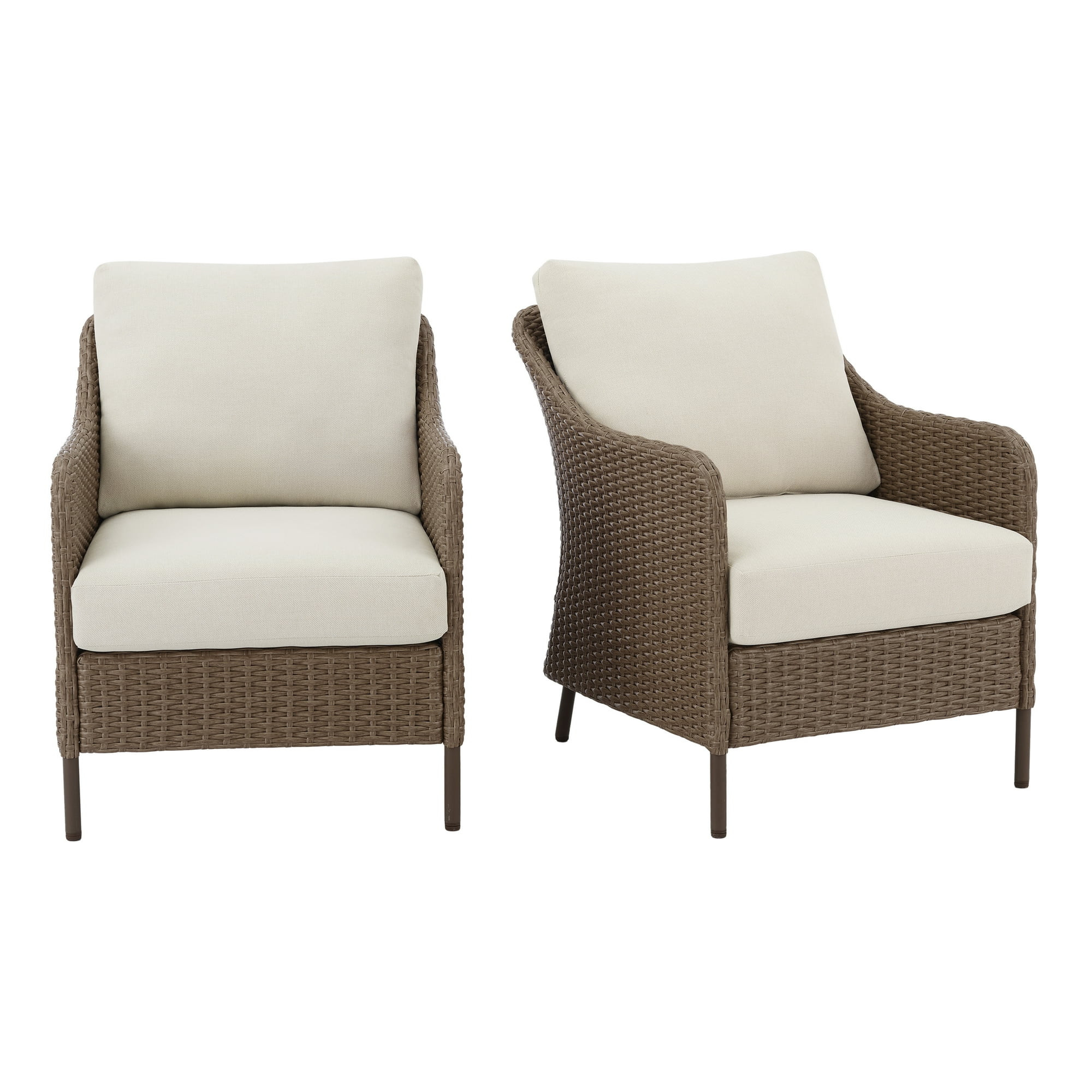 Mainstays Chelsea 2-Piece Outdoor Wicker Chairs, 2 Pack | Walmart (US)