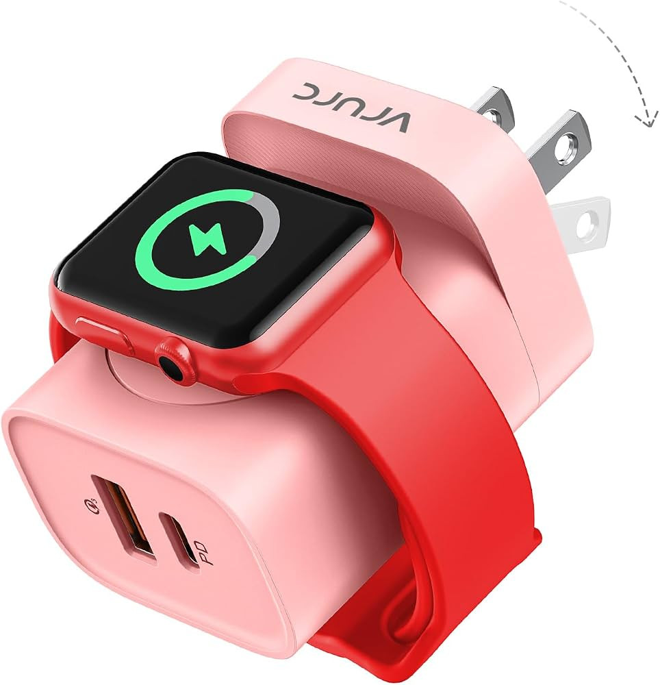 VRURC Charger for iPhone & Apple Watch, 20W USB C Fast Charging Block, 3-in-1 Compact Travel Adap... | Amazon (US)