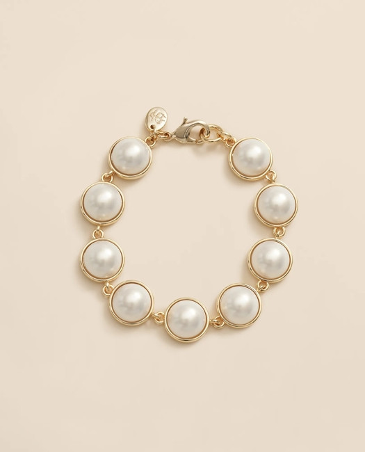 Brooks Brothers Women's Faux-Pearl Gold-Plated Bracelet | White | Brooks Brothers