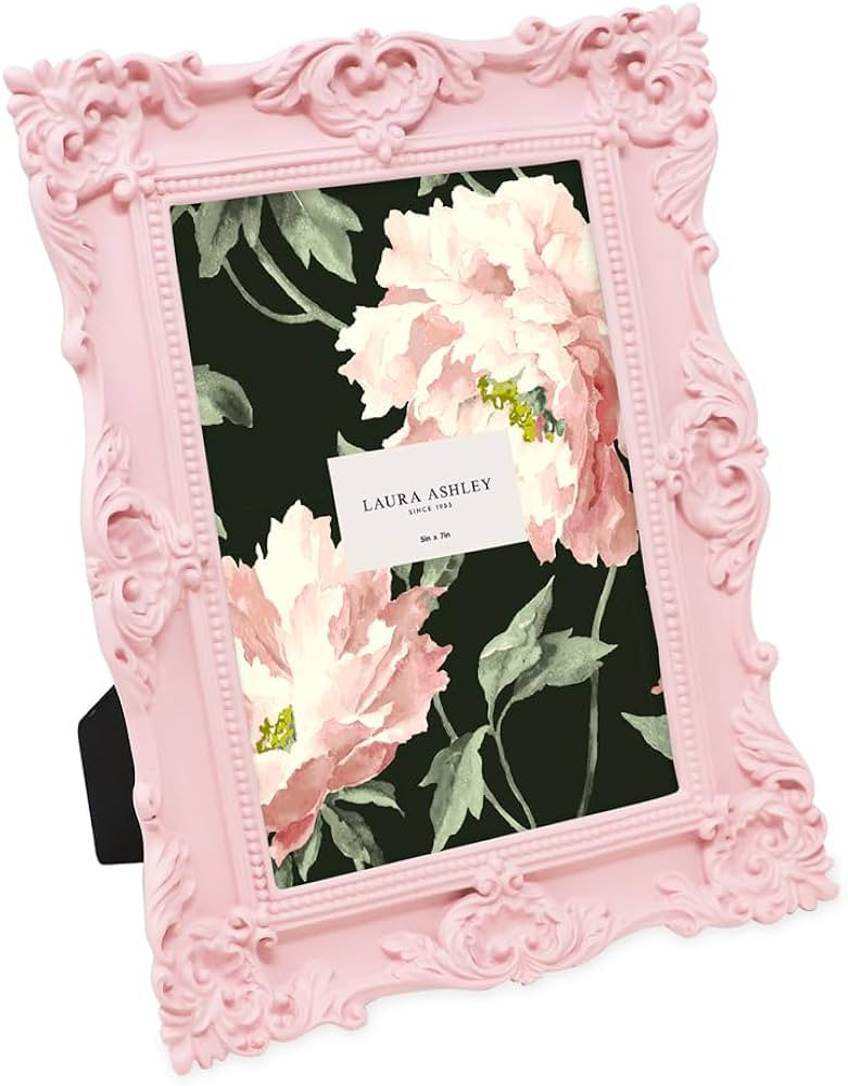 Laura Ashley 4x4 Gold Ornate Textured Hand-Crafted Resin Picture Frame with Easel & Hook for Tabl... | Amazon (US)