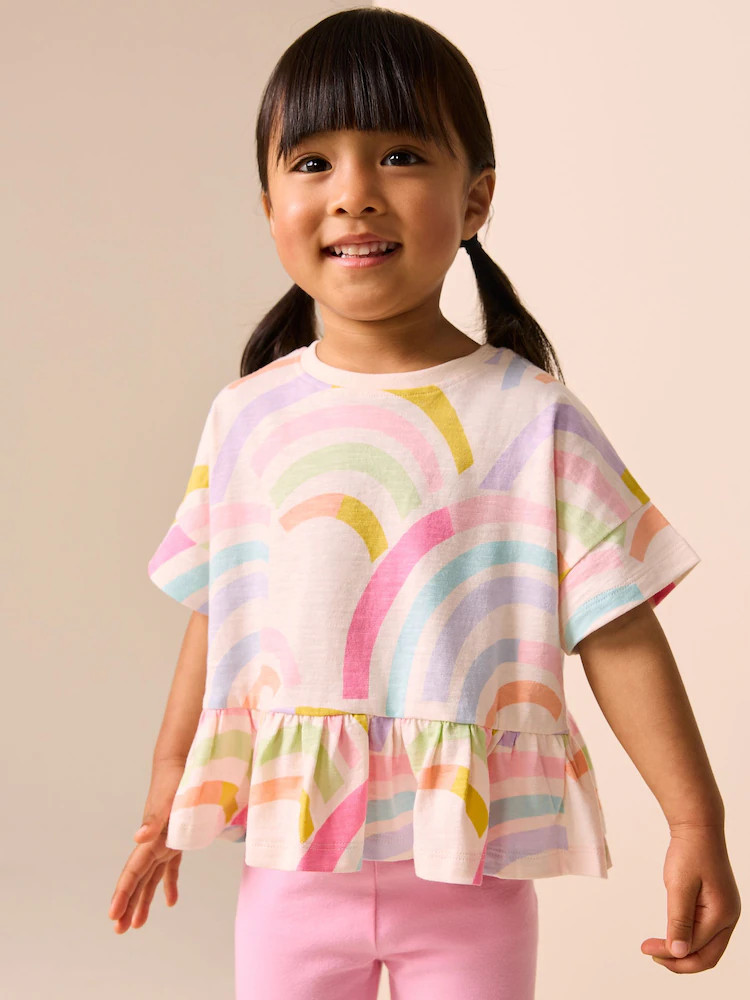 Rainbow Short Sleeve Peplum T-Shirt (3mths-7yrs) | Next US