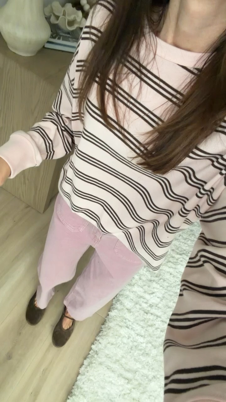 Target new finds, I'm wearing size S in top and 2 in jeans, both on sale.

striped sweater, pink pants, brown flats, casual outfit, everyday style, feminine casual outfit, transitional outfit, fall outfit, cozy sweater outfit, relaxed style

#LTKOver40 #LTKSaleAlert