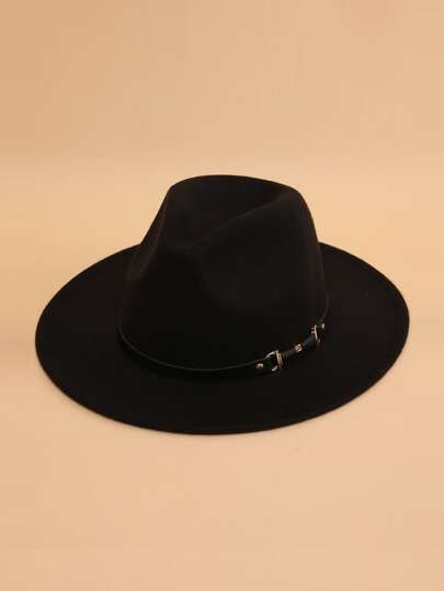 Belt Decor Fedora Hat | SHEIN