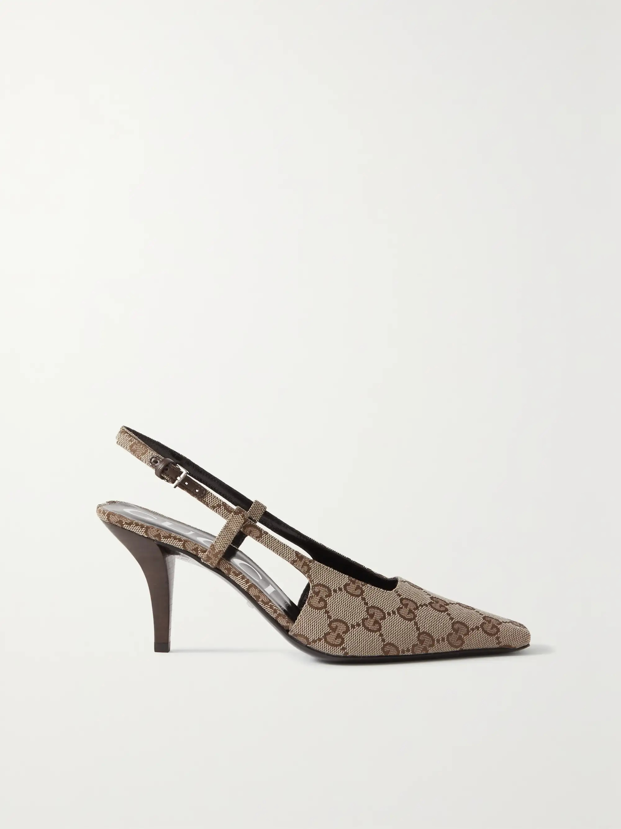 Demi logo-jacquard canvas slingback pumps | NET-A-PORTER (US)