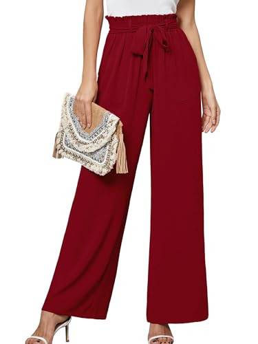 Heymoments Women's Wide Leg Lounge Pants with Pockets Lightweight High Waisted Palazzo Adjustable... | Amazon (US)