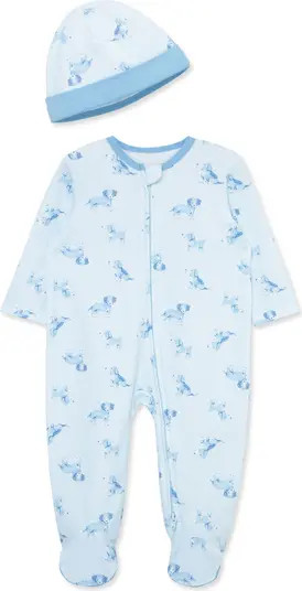 Puppies Print Footie & Hat | Nordstrom Rack