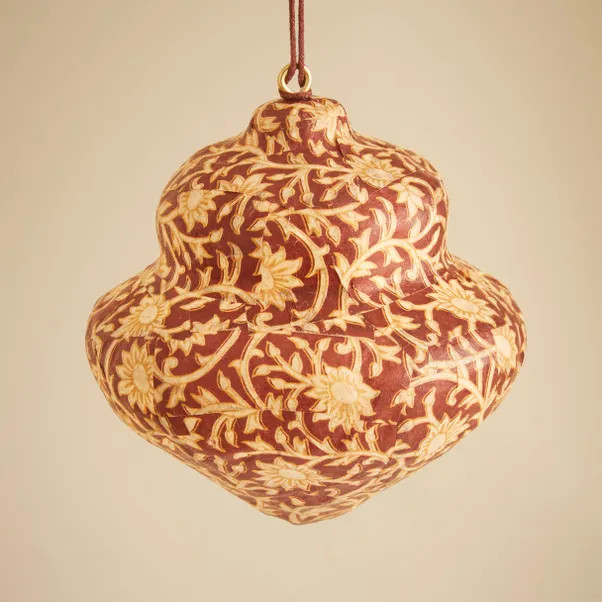 Heritage Onion Cotton Mache Bauble | Dunelm