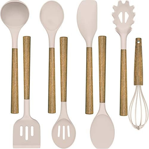 Amazon.com: Silicone Cooking Utensil Set,Umite Chef 8-Piece Kitchen Utensils Set with Natural Aca... | Amazon (US)