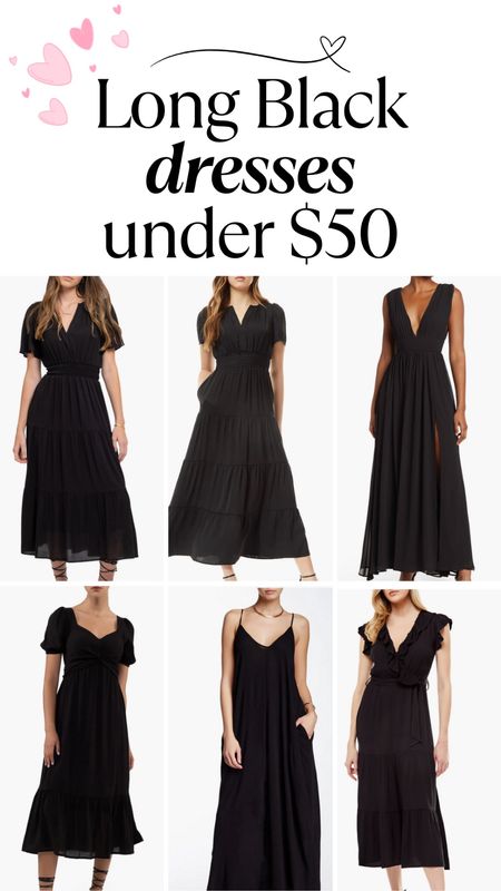 Casual long, black dresses under $50 
#dress #black 

#LTKfindsunder50 #LTKfindsunder100 #LTKSpringSale