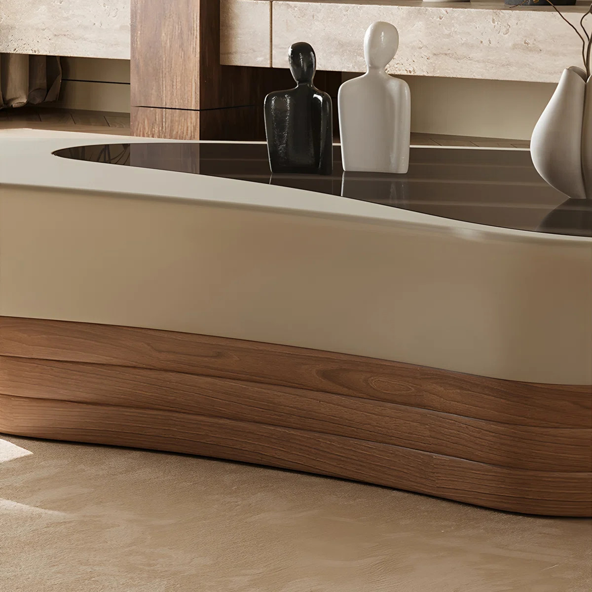 Modern Coffee Table with Glass Top & Tray – Modern Living Room Center Table No-Assembly | Wayfair North America