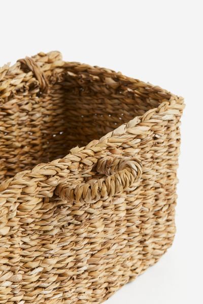 Seagrass Storage Basket with Lid - Beige - Home All | H&M US | H&M (US + CA)