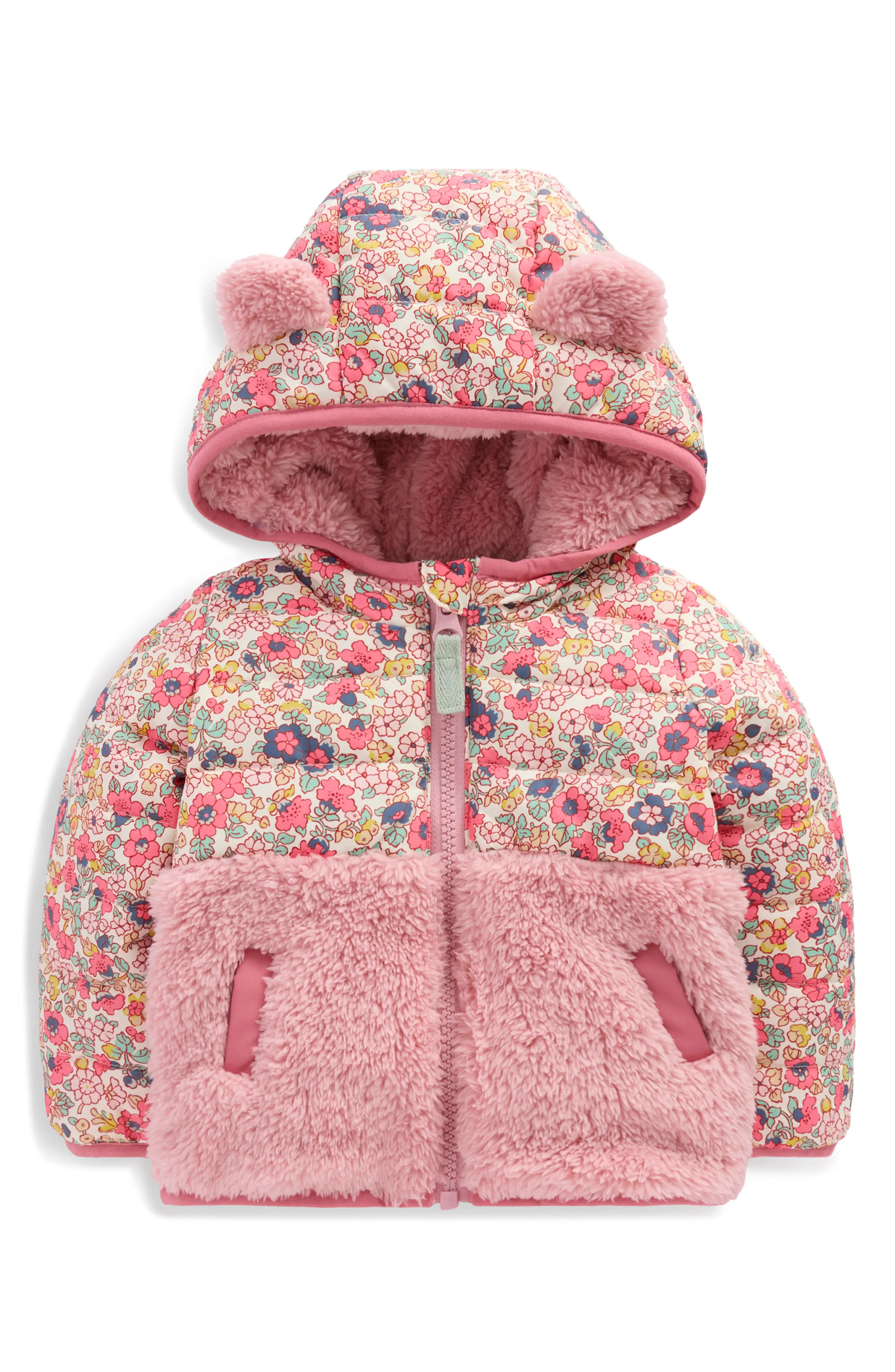 Mini Boden Kids' Mixed Media Hooded Jacket (Women) | Nordstrom | Nordstrom