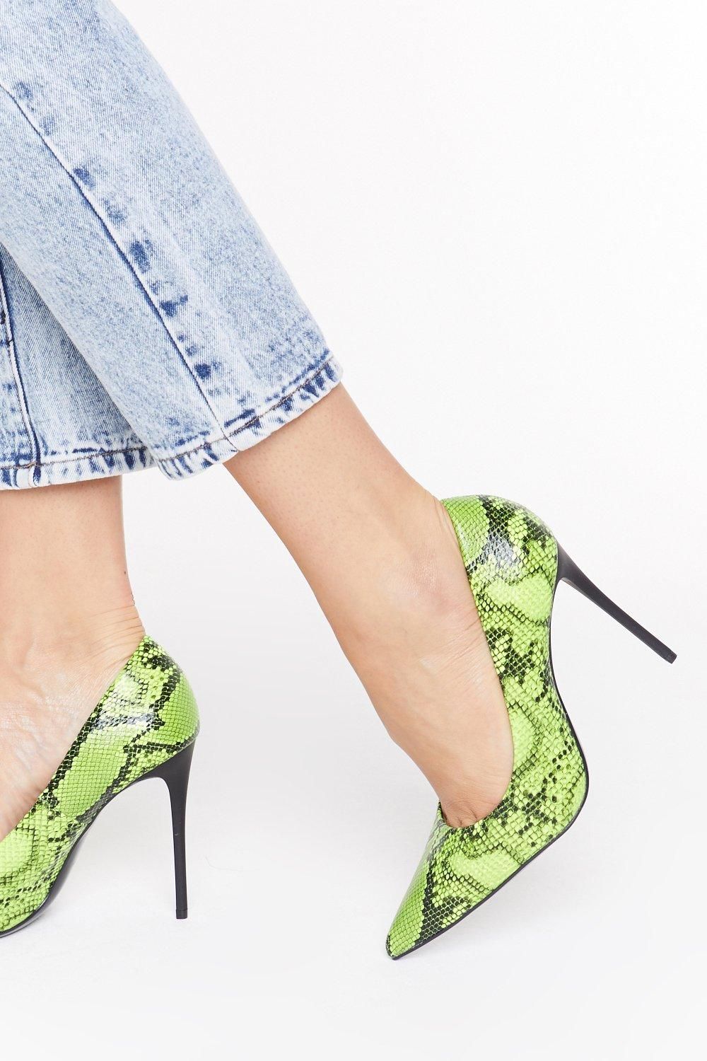 Don't Listen to Snake News Faux Leather Court Heels | NastyGal (US & CA)