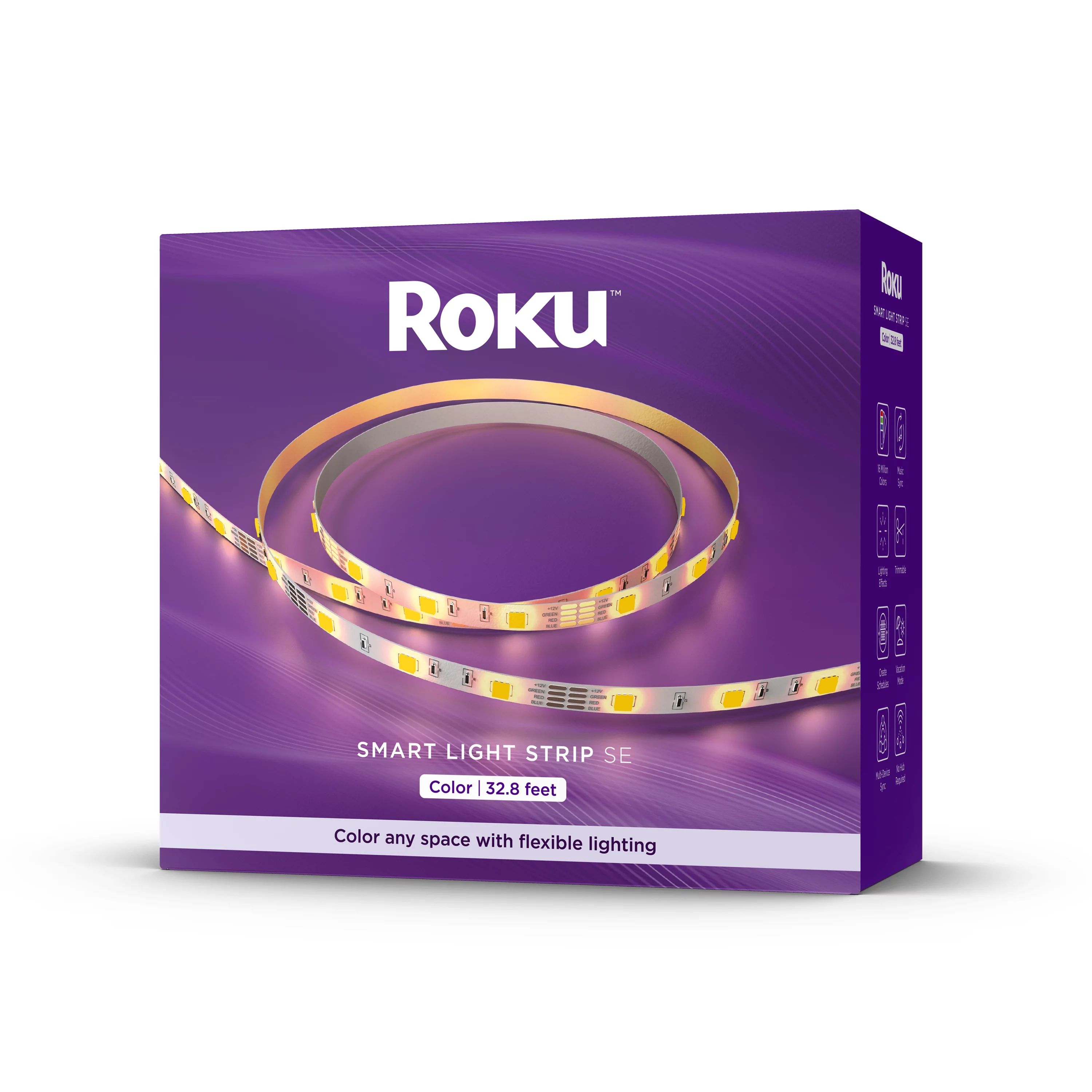 Roku Smart Home Smart Light Strip SE 32.8 Foot with 16 Million Color Options, White Light Option,... | Walmart (US)