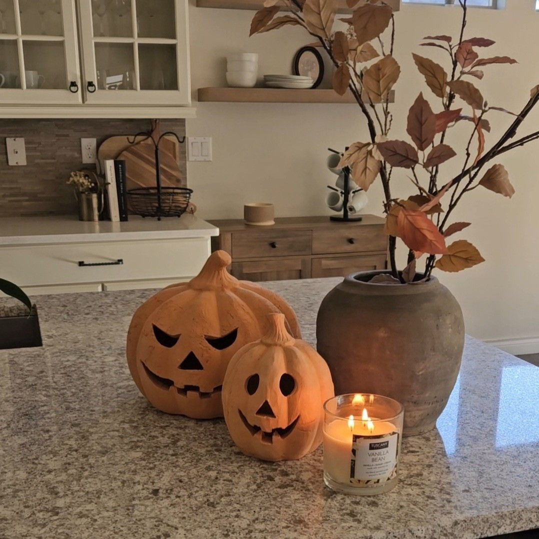 The cutest pumpkins from Amazon. They are heavy and perfect for indoor/outdoor use. There is also an opening on the bottom to put a tea light. 

#LTKSeasonal #LTKHome #LTKFindsUnder100